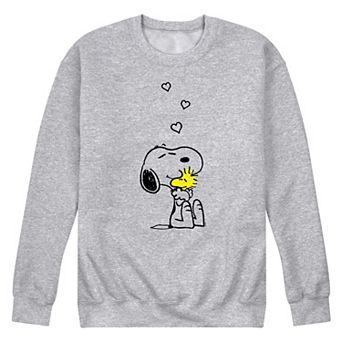 Men's Peanuts Snoopy Woodstock Hug And Love Graphic Sweatshirt