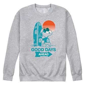 Men's Peanuts Snoopy Good Days Ahead Surfing Graphic Sweatshirt