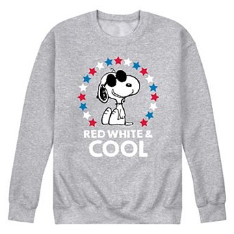 Men's Peanuts Snoopy Red White And Cool Americana Graphic Sweatshirt