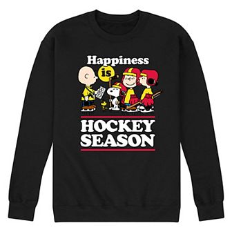 Men's Peanuts Happiness Is Hockey Season Graphic Sweatshirt