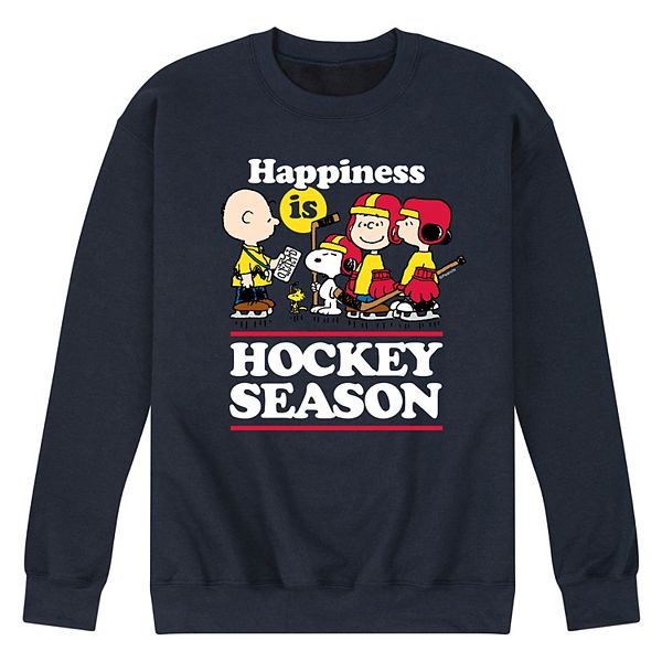 Men's Peanuts Happiness Is Hockey Season Graphic Sweatshirt