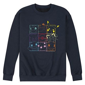 Men's Nintendo Pokémon Neon Grid Graphic Sweatshirt