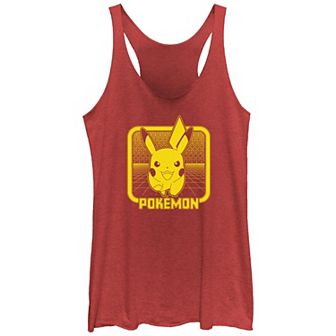 Juniors' Pokemon Retro Digital Pikachu Racerback Tank Top