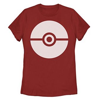 Juniors' Pokemon White Pokeball Logo Graphic Tee