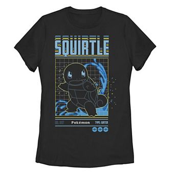 Juniors' Pokemon Squirtle Blueprint Grid Graphic Tee