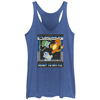 Juniors' Pokemon Bulbasaur Charmander Squirtle Ready To Battle Tri-Blend Racerback Tank Top