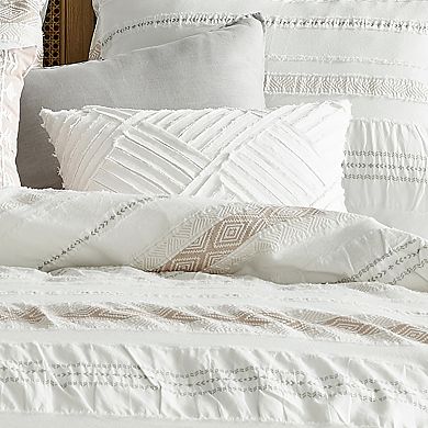 Levtex Home Pickford Blush Appliqued Textured White Throw Pillow