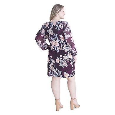 Plus Size Connected Apparel Long Sleeve A-Line Dress
