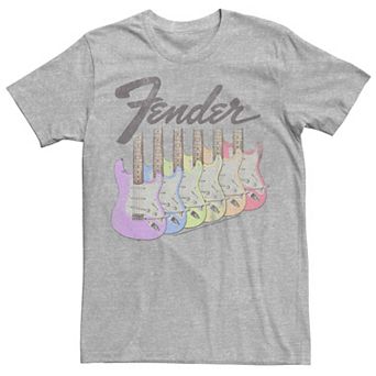 Juniors' Fender Colorful Electric Guitars Boyfriend Graphic Tee