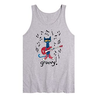 Men's Pete The Cat Guitar Groovy Graphic Tank Top