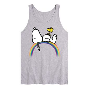 Men's Peanuts Snoopy Woodstock Rainbow Graphic Tank Top