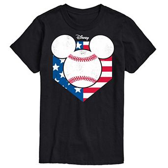 Disney's Mickey Mouse Big & Tall Baseball Flag Graphic Tee