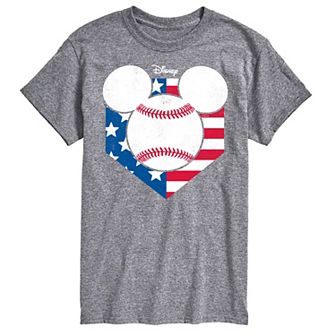 Disney's Mickey Mouse Big & Tall Baseball Flag Graphic Tee