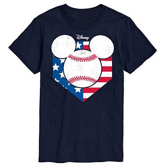 Disney's Mickey Mouse Big & Tall Baseball Flag Graphic Tee
