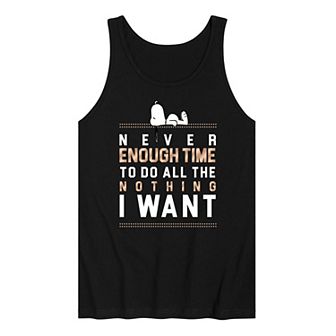 Men's Peanuts Snoopy Never Enough Time To Do All The Nothing I Want Graphic Tank Top