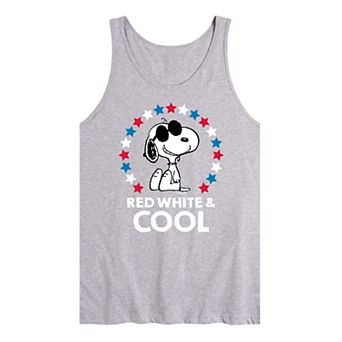 Men's Peanuts Snoopy Red White And Cool Americana Graphic Tank Top