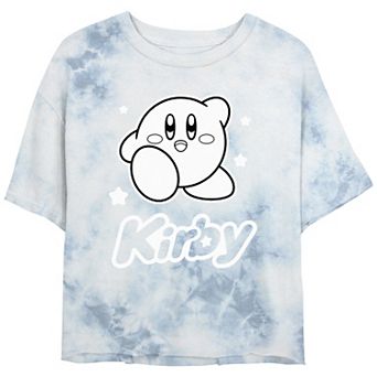 Juniors' Nintendo Kirby Monochrome Style Cropped Graphic Tee