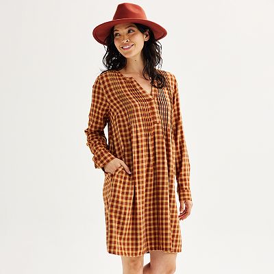 knee length dresses for ladies Pintuck Eyehook Detail Shirt Dress Navy Fade / XS/40 main image 1