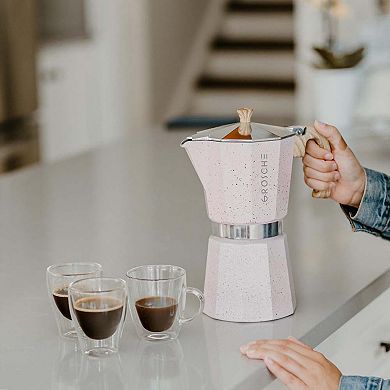 GROSCHE Milano Stone Stovetop Espresso 6-Cup Moka Pot Coffee Maker