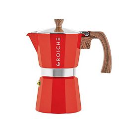 JoyJolt Italian Moka Pot 6 Cup Stovetop Espresso Maker Aluminum Coffee  Percolator Coffee Pot - Black