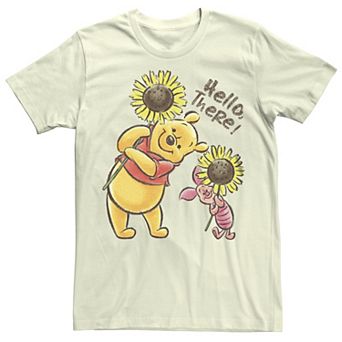 Disney's Winnie The Pooh And Piglet Juniors' Hello There Sunflower Boyfriend Graphic Tee