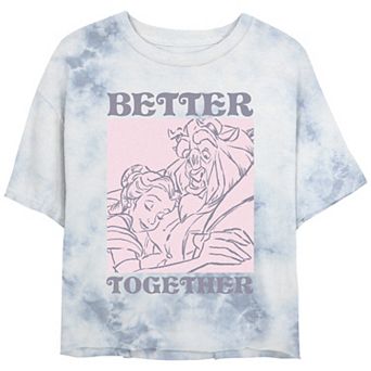Disney's Beauty And The Beast Juniors' Better Together Portrait Bombard Wash Graphic Tee