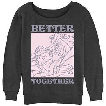 Disney's Beauty And The Beast Juniors' Better Together Portrait Slouchy Graphic Sweatshirt