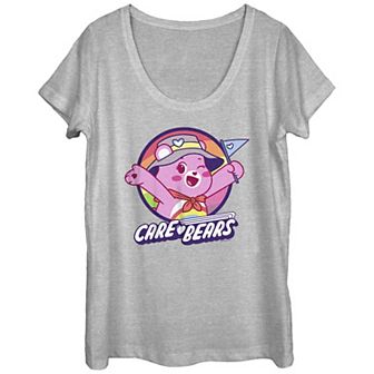 Juniors' Care Bears Hiring Bear Scoop Neck Graphic Tee
