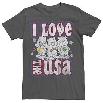 Juniors' Care Bears 3 I Love the USA Boyfriend Graphic Tee