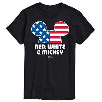 Disney's Men's Red White And Mickey Graphic Tee