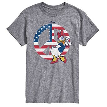 Disney's Daisy Duck Men's Americana Peace Sign Graphic Tee