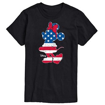 Disney's Minnie Mouse Men's Americana Flag Silhouette Graphic Tee