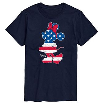 Disney's Minnie Mouse Men's Americana Flag Silhouette Graphic Tee