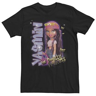 Juniors' Bratz Yasmin Pretty Princess Sparkle Photoreal Boyfriend Graphic Tee