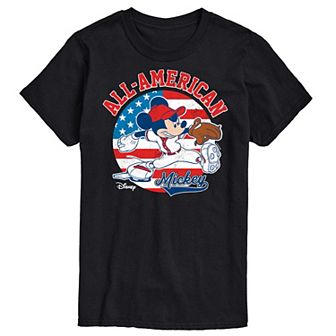 Disney's Mickey Mouse Men's All-American Baseball Graphic Tee