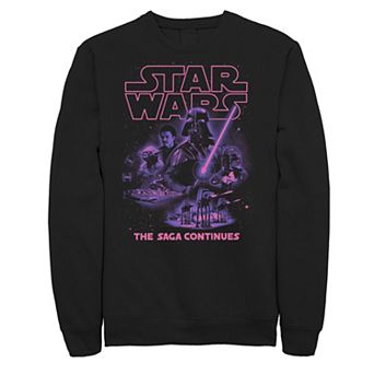 Big & Tall Star Wars The Saga Continues Darth Vadar Movie Poster Fleece Sweatshirt