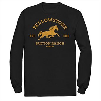 Big & Tall Yellowstone Dutton Ranch Horse Logo Long Sleeve
