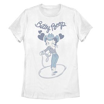 Juniors' Betty Boop Cowgirl Lasso Trick Graphic Tee
