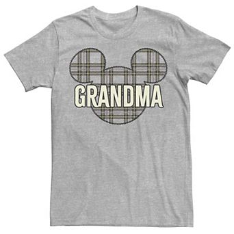 Disney's Mickey Mouse Juniors' Grandpa Plaid Patch Boyfriend Graphic Tee