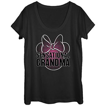 Disney's Minnie Mouse Juniors' Sensational Grandma Scoop Neck Graphic Tee
