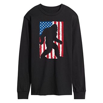 Men's Sasquatch Flag Long Sleeve Graphic Tee