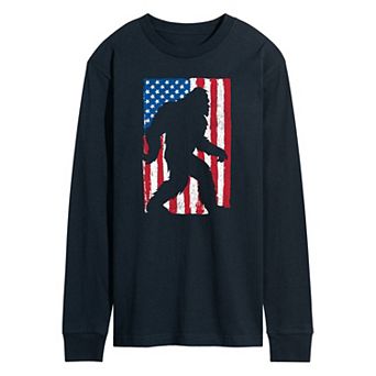 Men's Sasquatch Flag Long Sleeve Graphic Tee