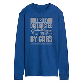 Men's Easily Distracted by Cars Long Sleeve Graphic Tee
