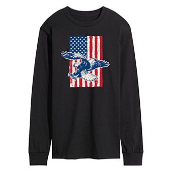 Men's Eagle American Flag Long Sleeve Graphic Tee