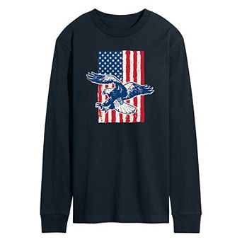 Men's Eagle American Flag Long Sleeve Graphic Tee