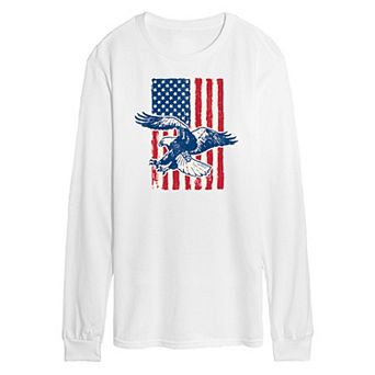 Men's Eagle American Flag Long Sleeve Graphic Tee