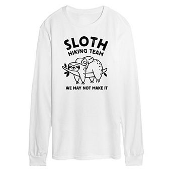 Men's Sloth Hiking We Might Not Make It Long Sleeve Graphic Tee