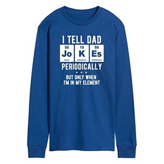 Men's Dad Jokes Periodically Long Sleeve Graphic Tee
