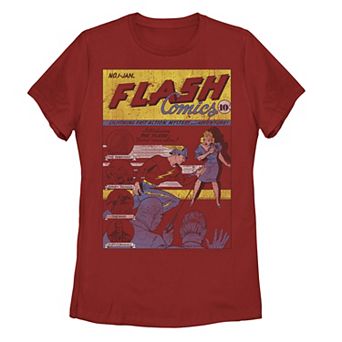 Juniors' The Flash Retro Comic Cover Graphic Tee