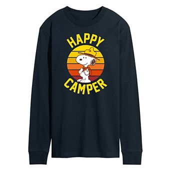 Men's Peanuts Happy Camper Long Sleeve Graphic Tee
